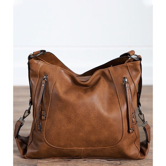 Brown Vegan Leather Handbag - Picture 2 of 9
